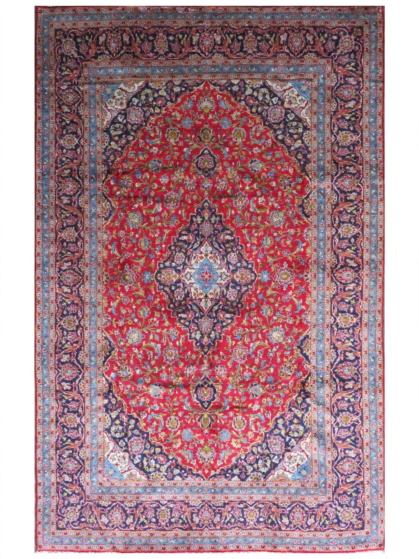 Hand Knotted Persian Ardakan Vintage Rug, Traditional Wool Area Rug, 11 ft 10 in x 8 ft 3 in, flat view